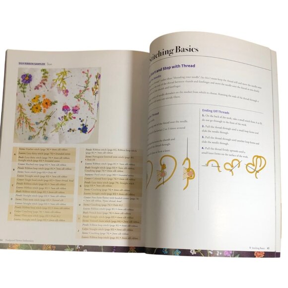 Foolproof Flower Embroidery Book Jennifer Clouston 80 Stitches 400 Combinations - Picture 10 of 10